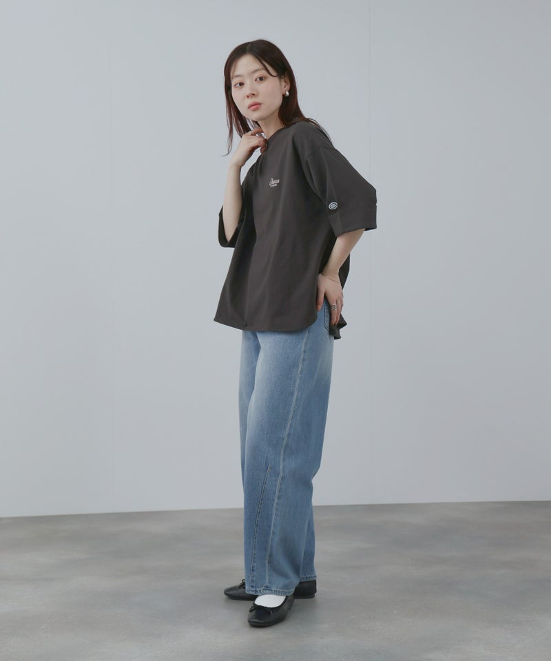 DISCUS  ワンポイント刺繍Tシャツ 6分袖 レディース メール便 対応商品商品画像-12