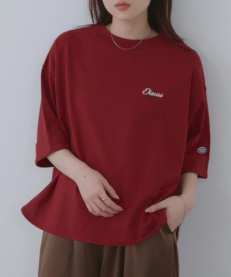 DISCUS  ワンポイント刺繍Tシャツ 6分袖 レディース メール便 対応商品商品画像-13