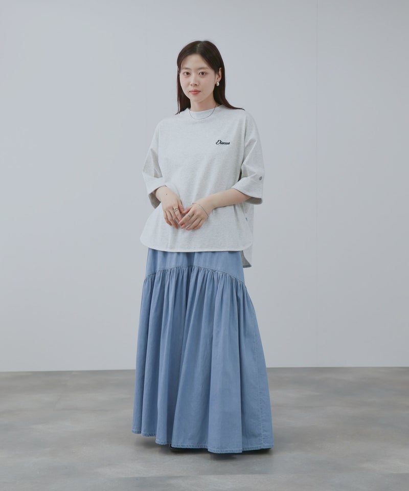 DISCUS ワンポイント刺繍Tシャツ 6分袖 レディース メール便 対応商品商品画像-20