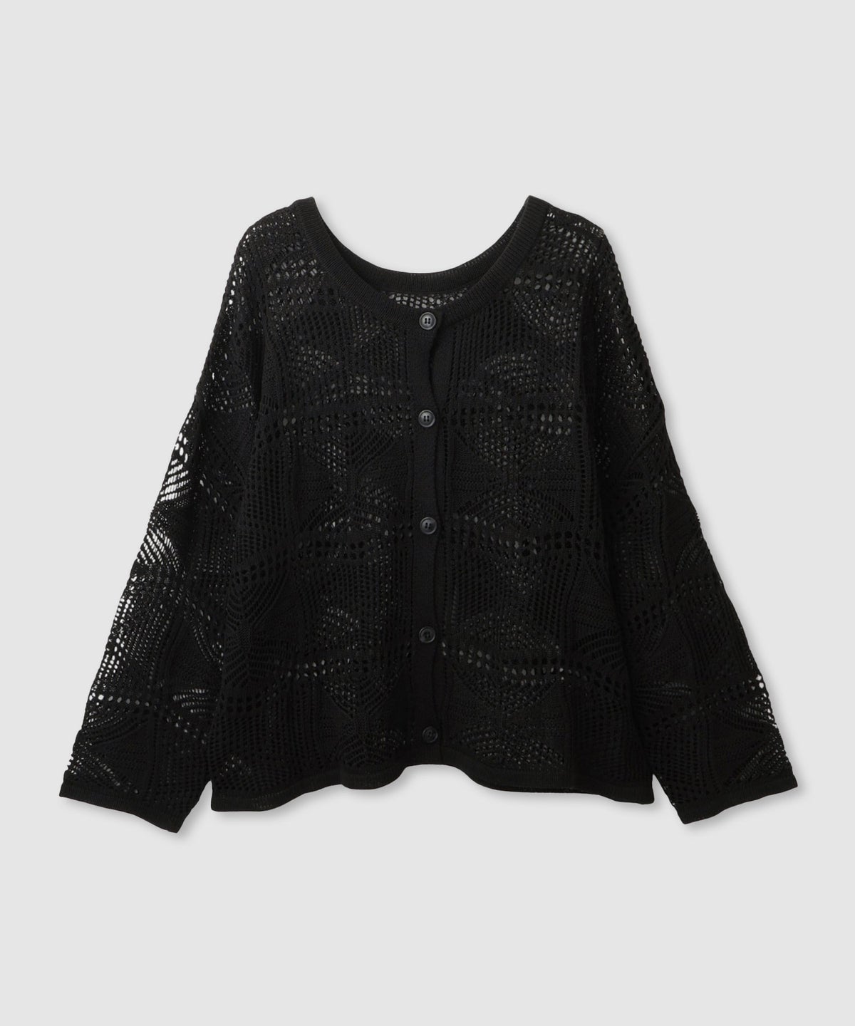 Free Nature クロシェ調 透かし編み ショートカーディガン レディース
