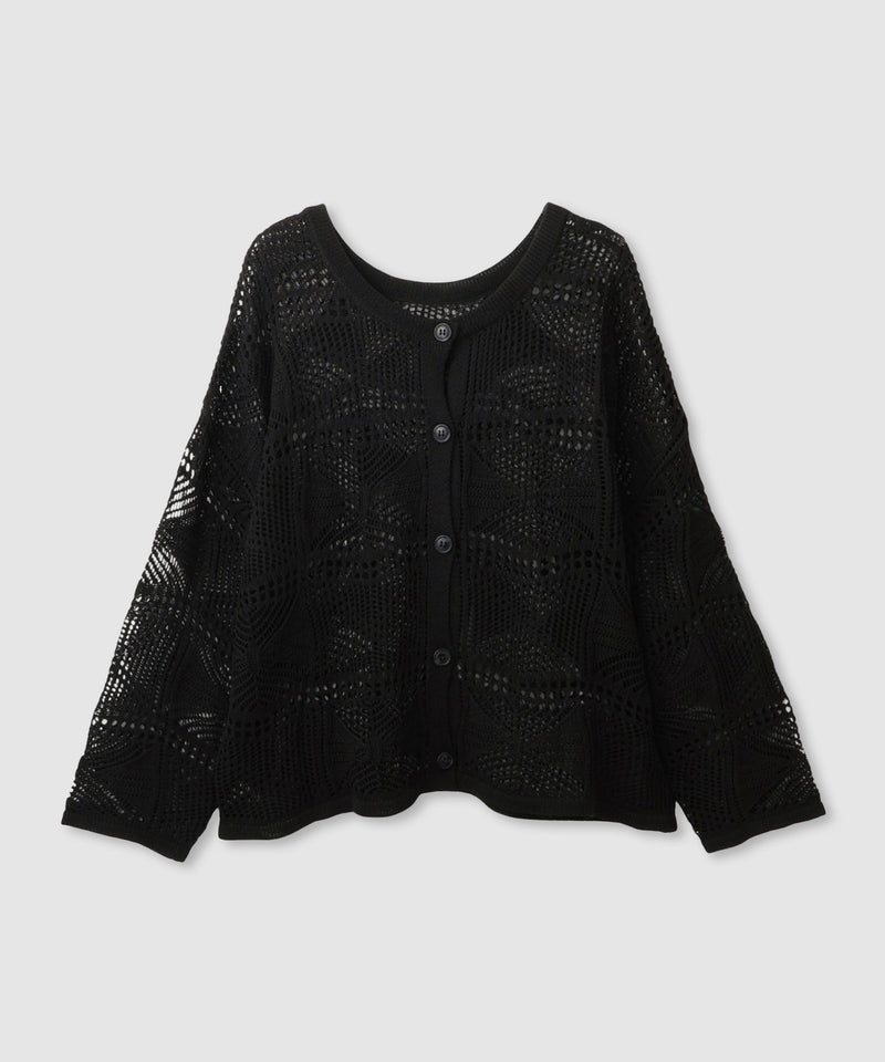 Free Nature  クロシェ調 透かし編み ショートカーディガン レディース商品画像-1