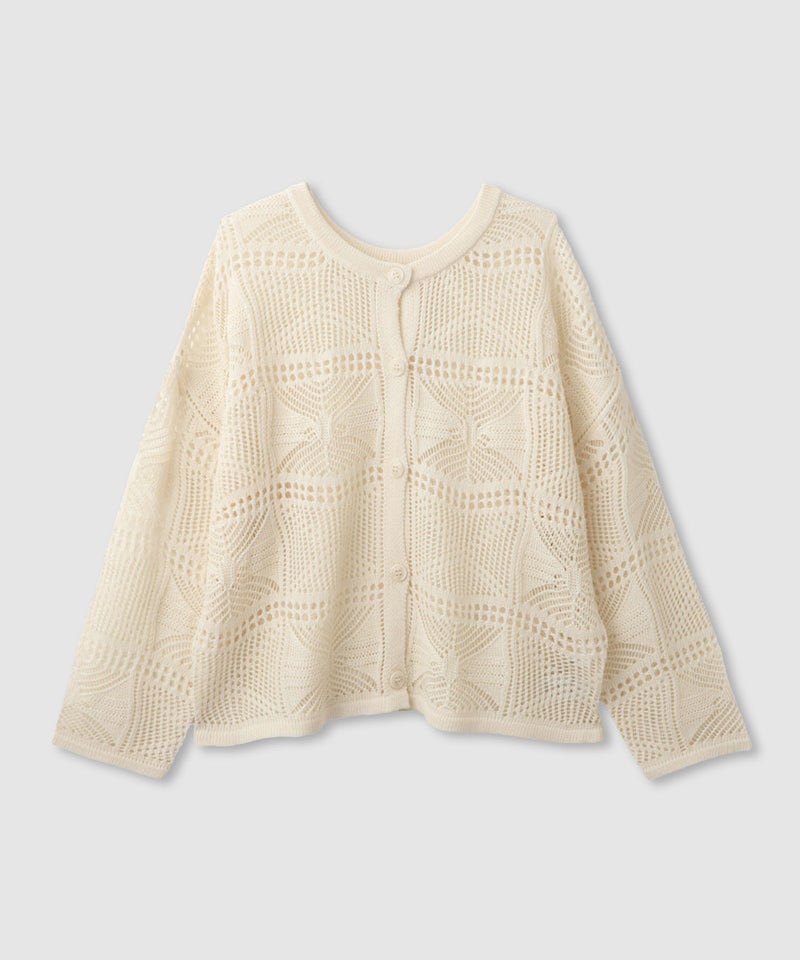 Free Nature  クロシェ調 透かし編み ショートカーディガン レディース商品画像-2