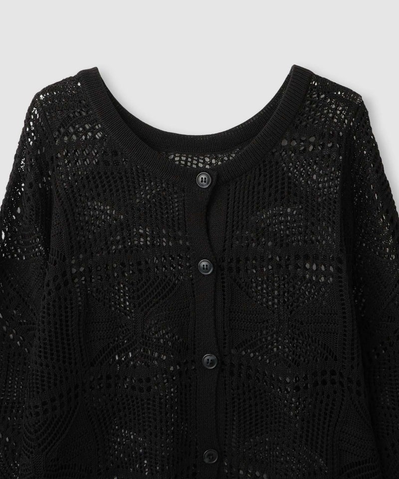 Free Nature  クロシェ調 透かし編み ショートカーディガン レディース商品画像-5