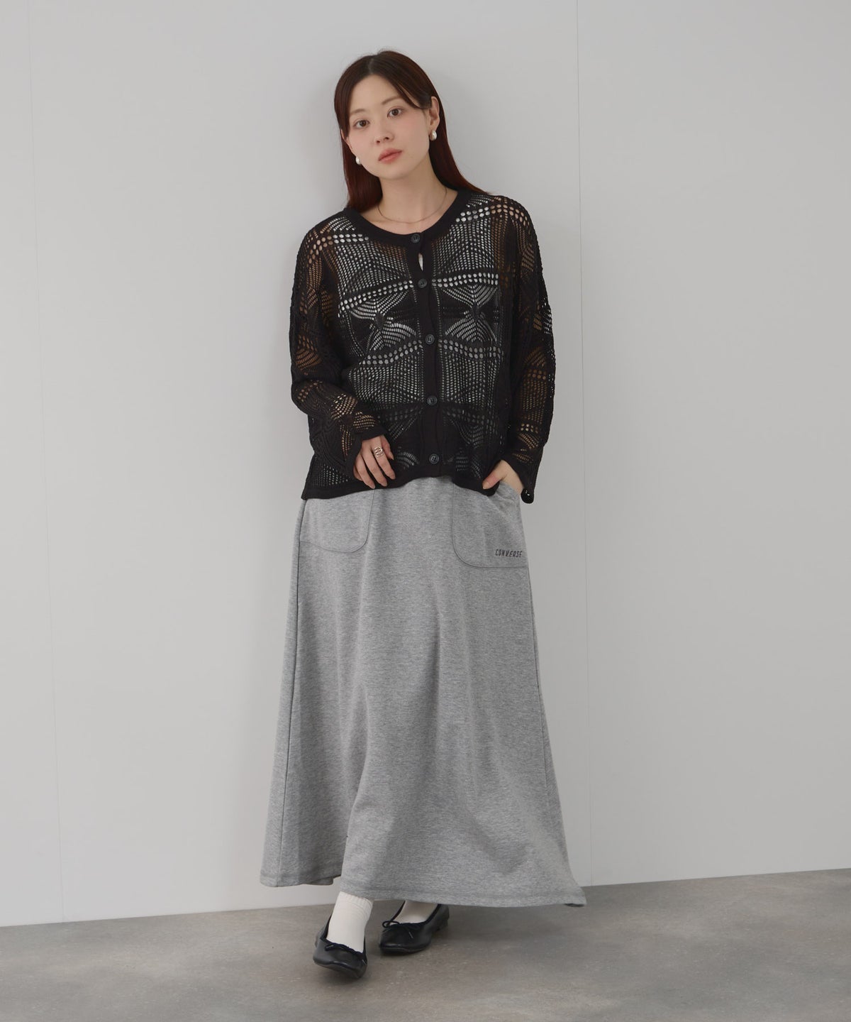 Free Nature クロシェ調 透かし編み ショートカーディガン レディース