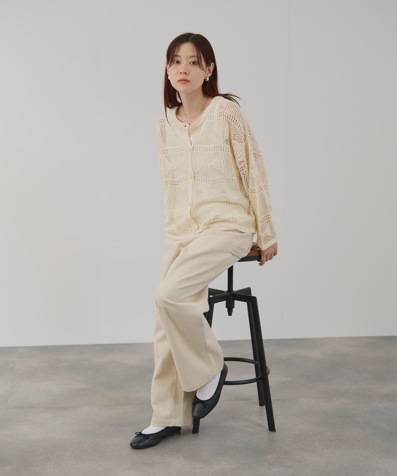 Free Nature  クロシェ調 透かし編み ショートカーディガン レディース商品画像-10