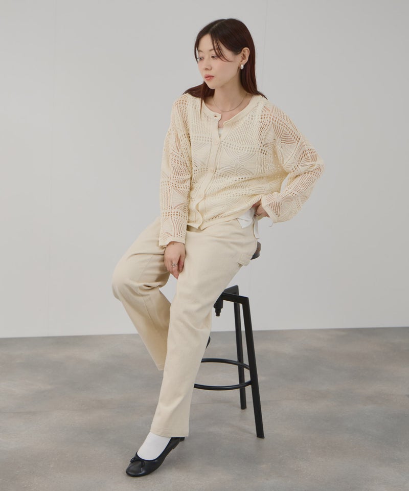 Free Nature  クロシェ調 透かし編み ショートカーディガン レディース商品画像-11