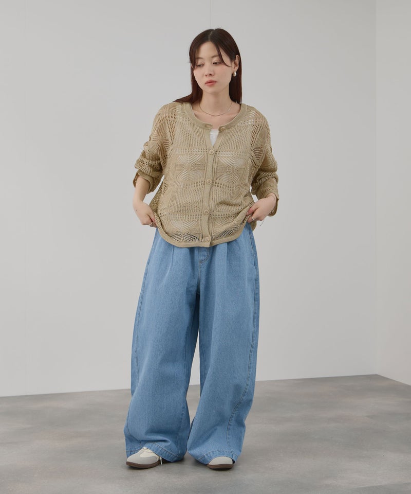 Free Nature  クロシェ調 透かし編み ショートカーディガン レディース商品画像-14