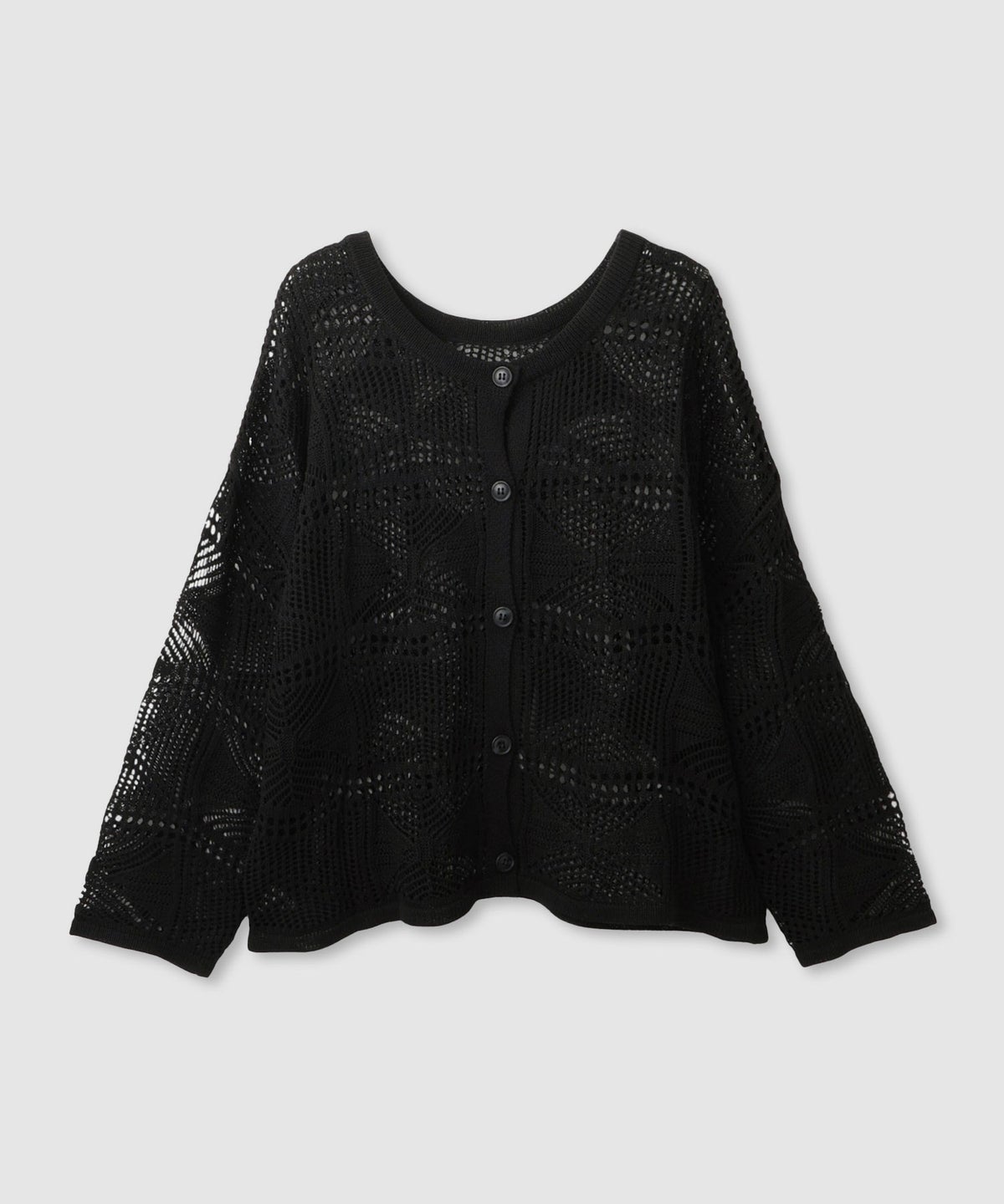 Free Nature クロシェ調 透かし編み ショートカーディガン レディース