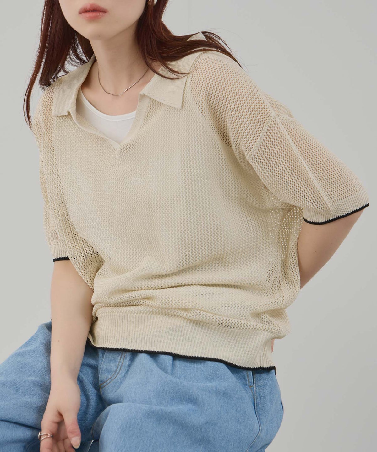 Free Nature ニットポロアンサンブル レディース