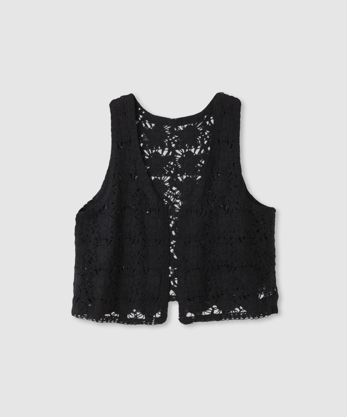 Free Nature フラワーモチーフ クロシェ ベスト レディース