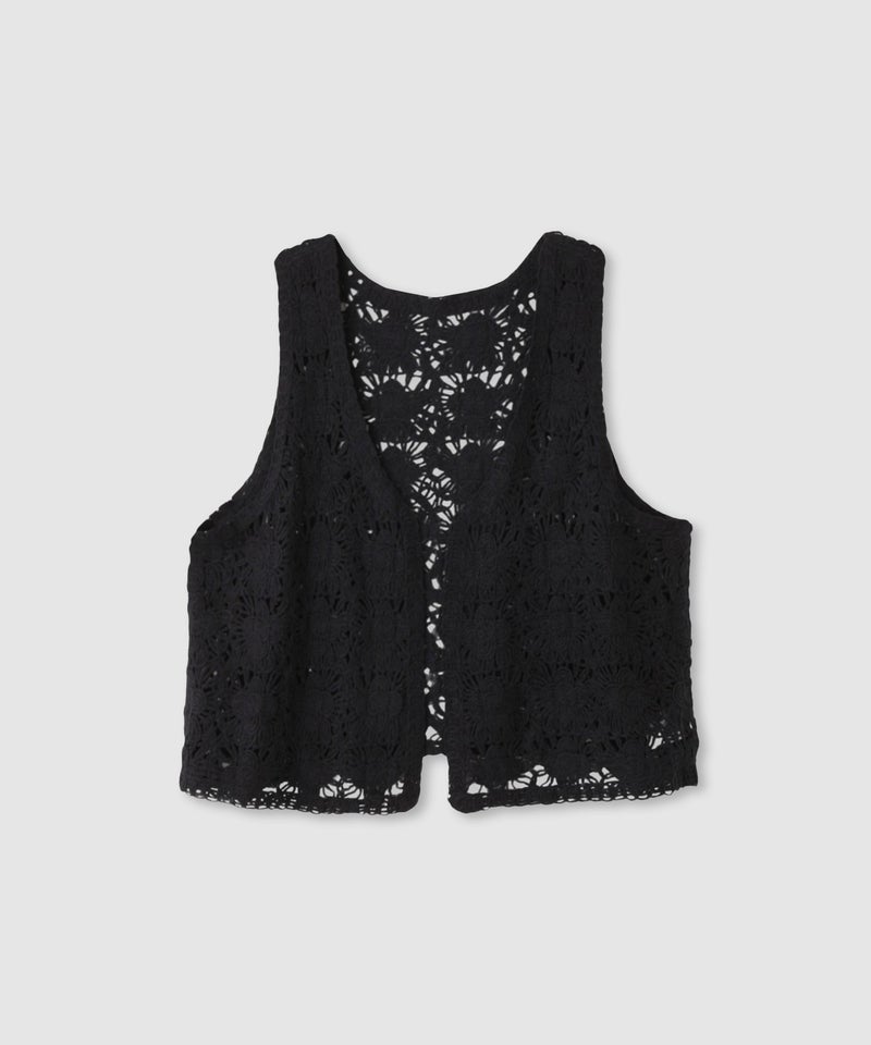 Free Nature フラワーモチーフ クロシェ ベスト レディース商品画像-13