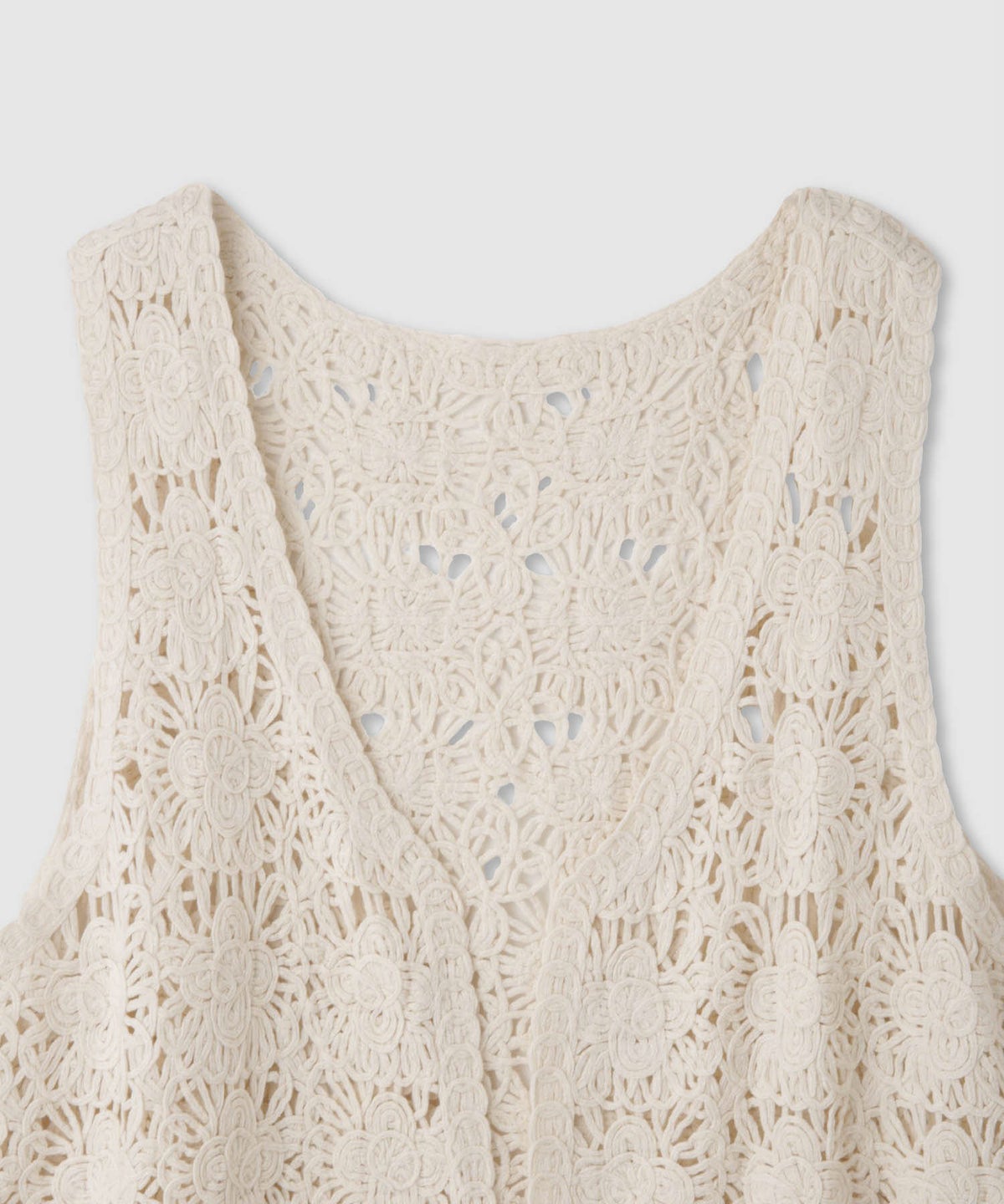 Free Nature フラワーモチーフ クロシェ ベスト レディース