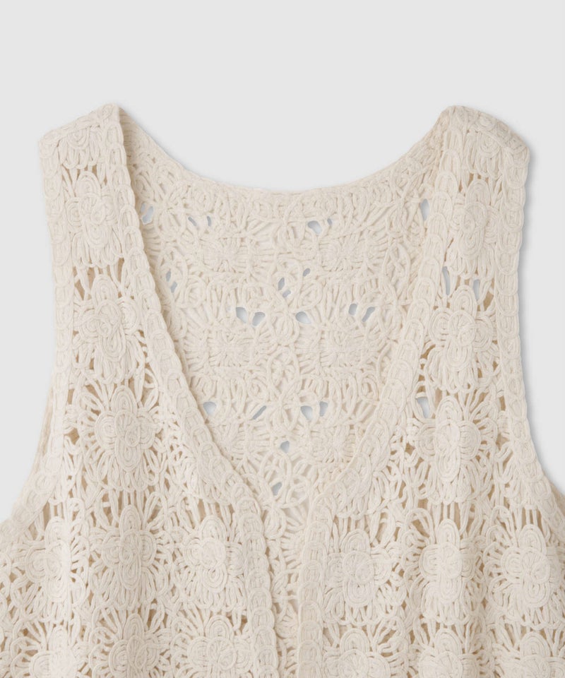 Free Nature  フラワーモチーフ クロシェ ベスト レディース商品画像-15