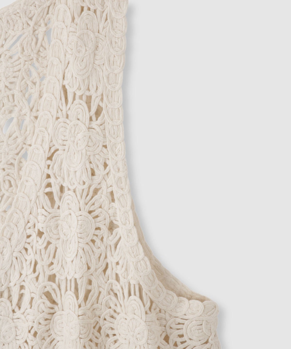 Free Nature フラワーモチーフ クロシェ ベスト レディース