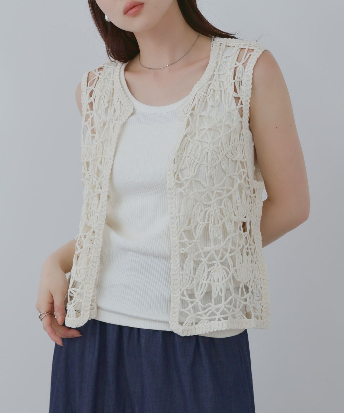 Free Nature マシン クロシェ ベスト レディース