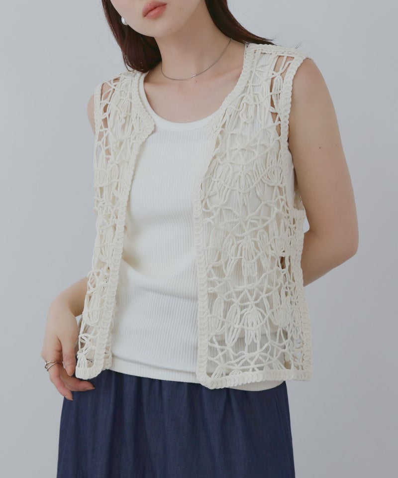 Free Nature  マシン クロシェ ベスト レディース商品画像-7