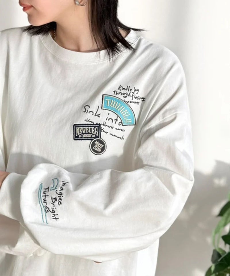 Classical Elf ゆるさの中に「ちょうどいい」お洒落感！綿100％刺繍ワッペンドルマンロンTEE（長袖）商品画像-5