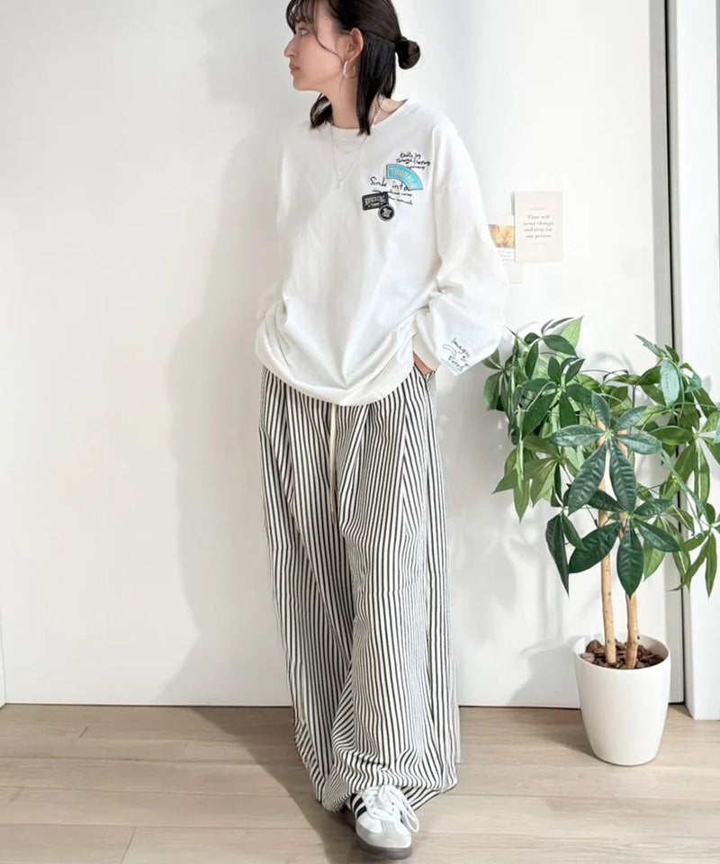 Classical Elf ゆるさの中に「ちょうどいい」お洒落感!綿100%刺繍ワッペンドルマンロンTEE(長袖)商品画像-10