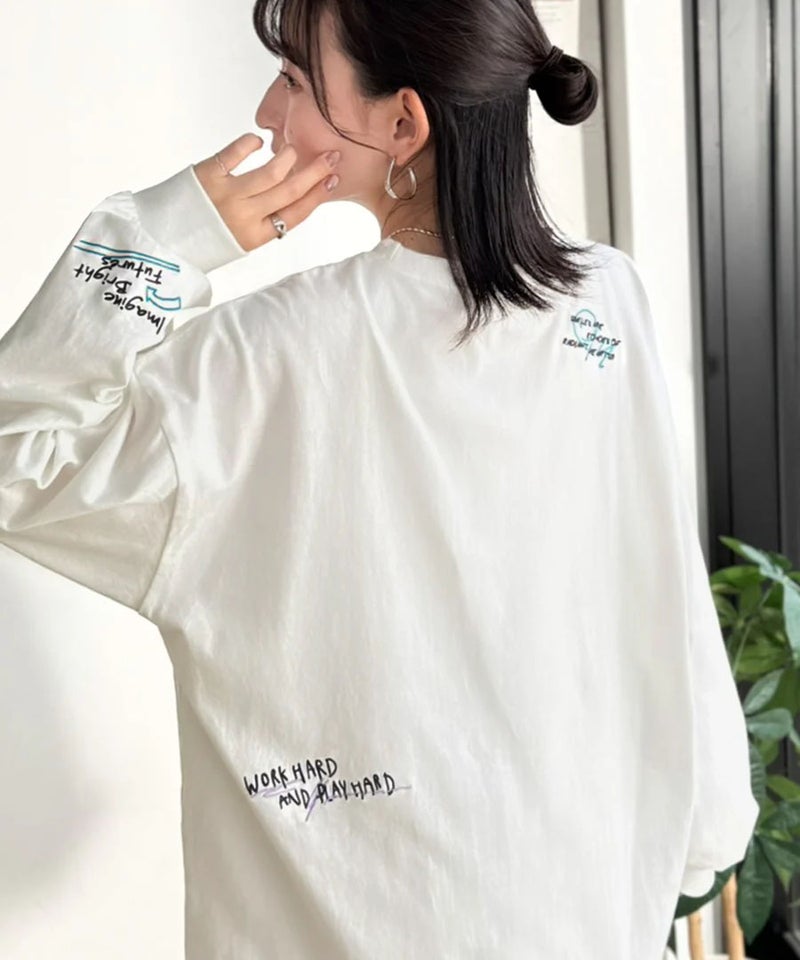 Classical Elf ゆるさの中に「ちょうどいい」お洒落感!綿100%刺繍ワッペンドルマンロンTEE(長袖)商品画像-12