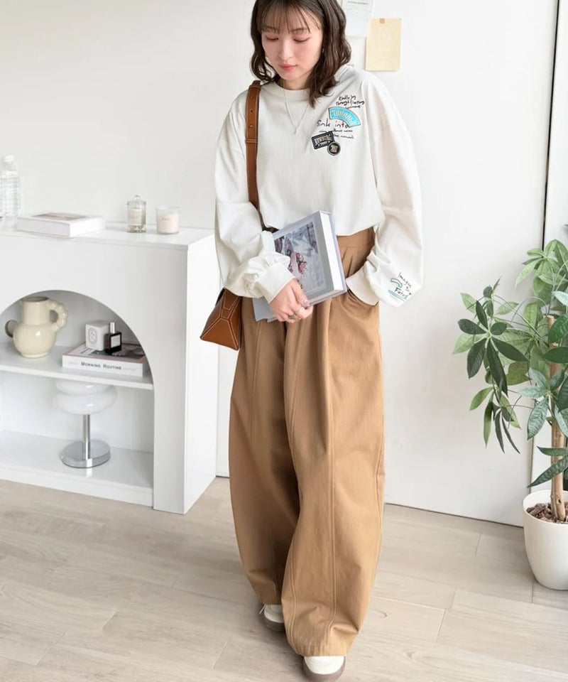 Classical Elf ゆるさの中に「ちょうどいい」お洒落感！綿100％刺繍ワッペンドルマンロンTEE（長袖）商品画像-14