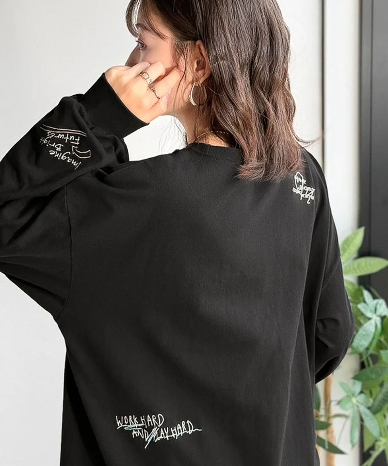 Classical Elf ゆるさの中に「ちょうどいい」お洒落感!綿100%刺繍ワッペンドルマンロンTEE(長袖)商品画像-22