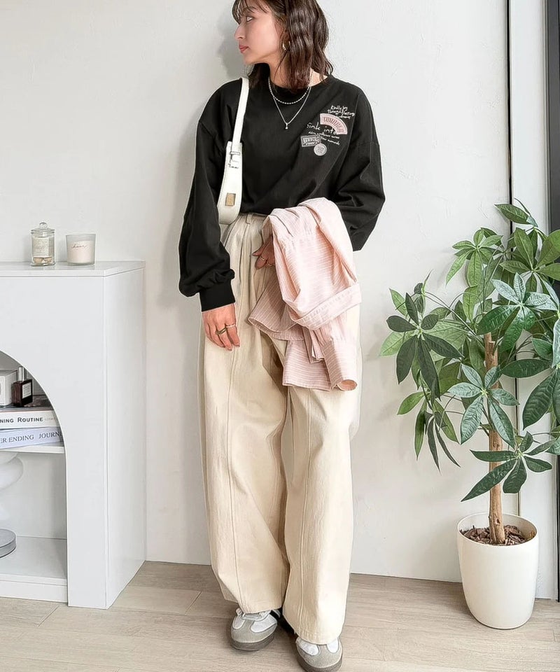 Classical Elf ゆるさの中に「ちょうどいい」お洒落感！綿100％刺繍ワッペンドルマンロンTEE（長袖）商品画像-23