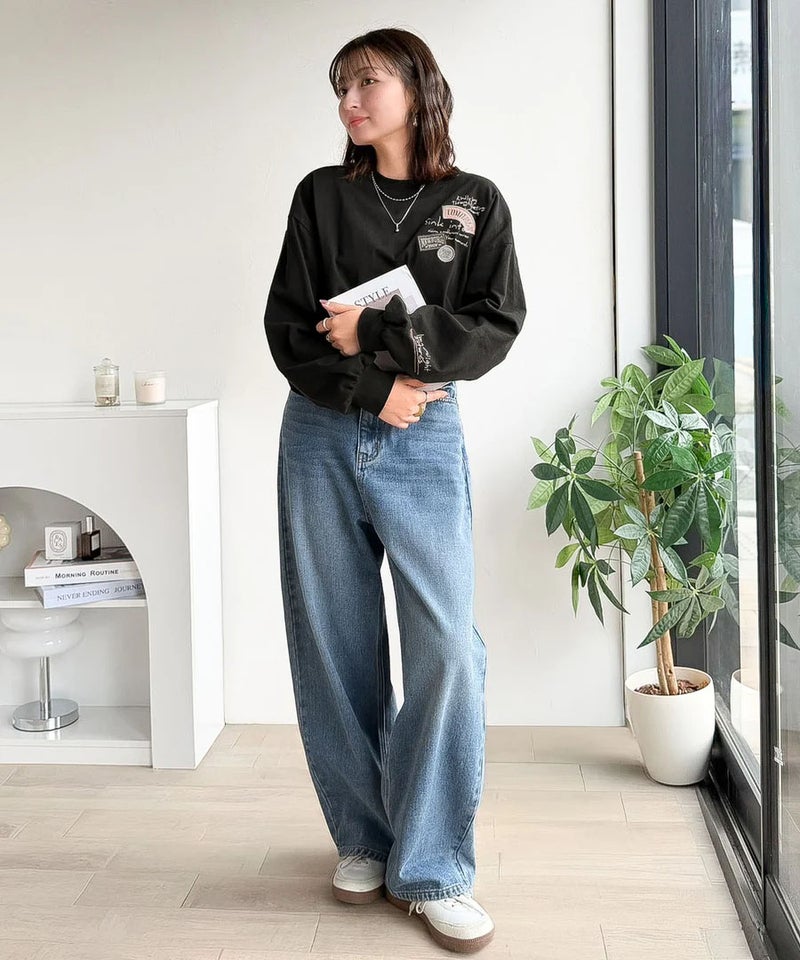 Classical Elf ゆるさの中に「ちょうどいい」お洒落感！綿100％刺繍ワッペンドルマンロンTEE（長袖）商品画像-24