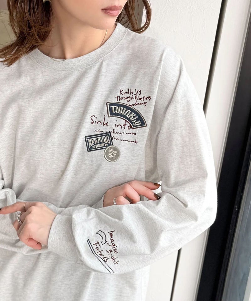 Classical Elf ゆるさの中に「ちょうどいい」お洒落感!綿100%刺繍ワッペンドルマンロンTEE(長袖)商品画像-27