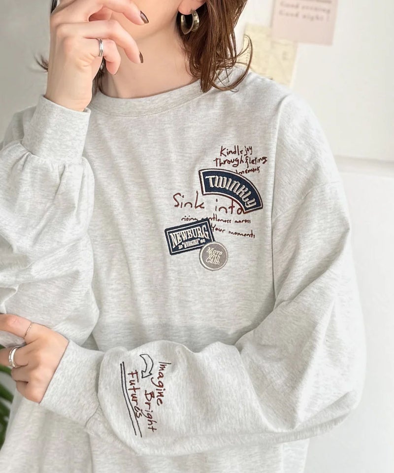 Classical Elf ゆるさの中に「ちょうどいい」お洒落感！綿100％刺繍ワッペンドルマンロンTEE（長袖）商品画像-28