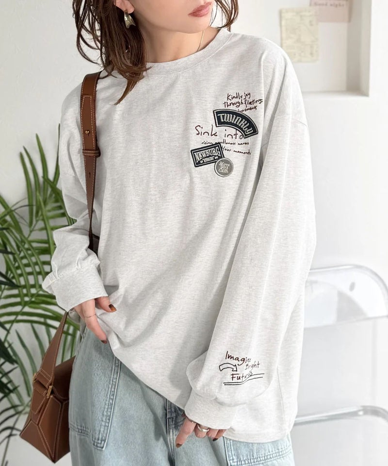 Classical Elf ゆるさの中に「ちょうどいい」お洒落感！綿100％刺繍ワッペンドルマンロンTEE（長袖）商品画像-29