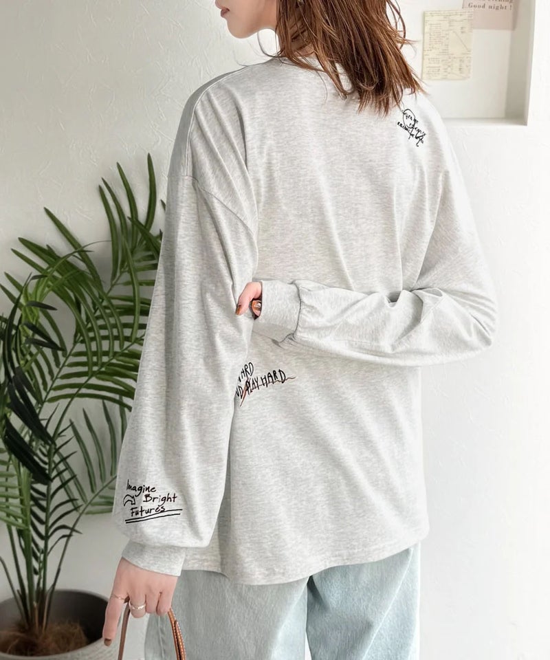 Classical Elf ゆるさの中に「ちょうどいい」お洒落感！綿100％刺繍ワッペンドルマンロンTEE（長袖）商品画像-32