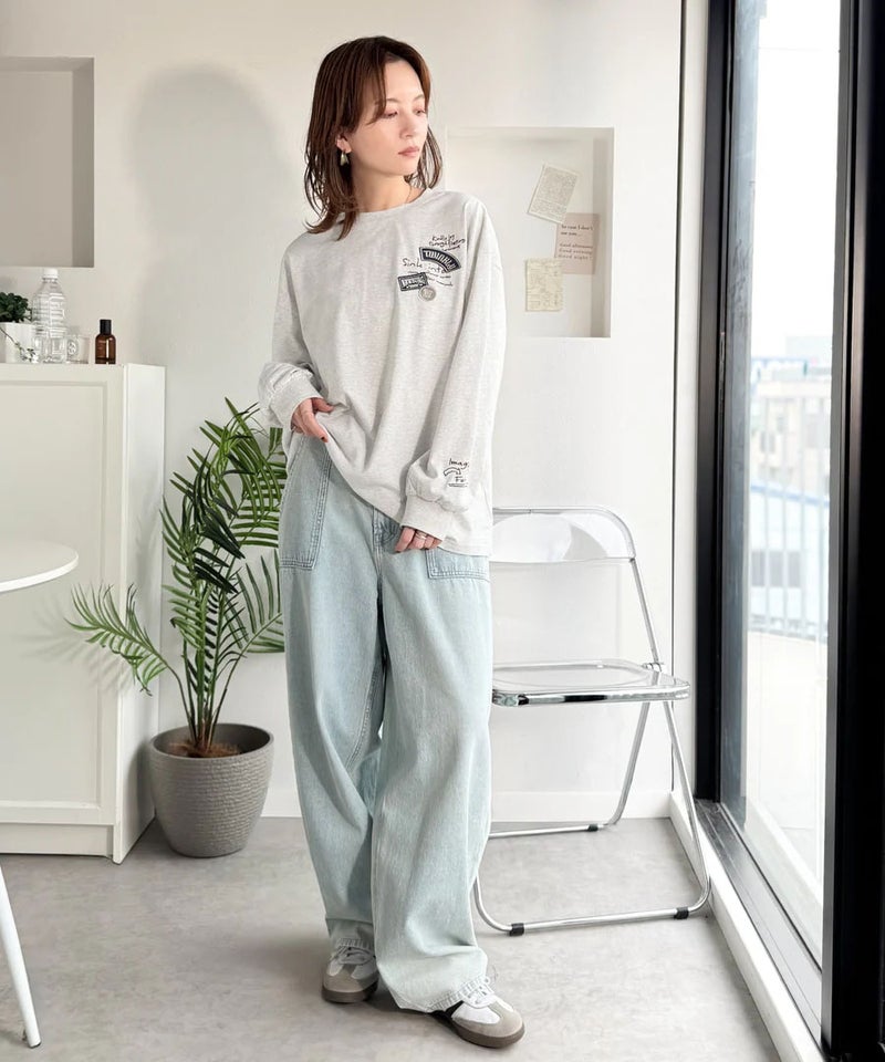 Classical Elf ゆるさの中に「ちょうどいい」お洒落感!綿100%刺繍ワッペンドルマンロンTEE(長袖)商品画像-33