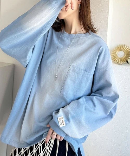 Classical Elf 《JaVaジャバコラボ》垢抜け!大人のストリートstyleを作る。綿100%スプレーダイオーバーサイズTシャツ(長袖) 商品画像-3