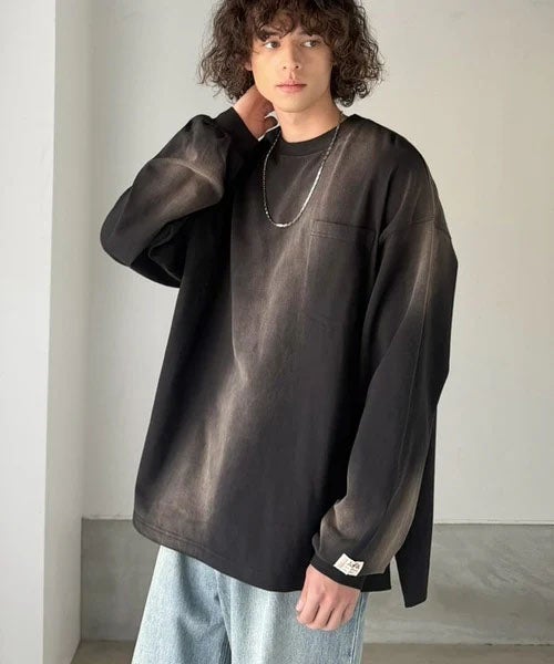 Classical Elf 《JaVaジャバコラボ》垢抜け！大人のストリートstyleを作る。綿100％スプレーダイオーバーサイズTシャツ（長袖） 商品画像-6