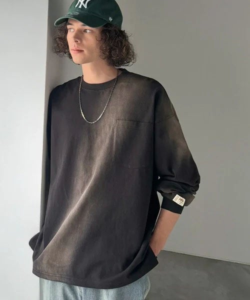 Classical Elf 《JaVaジャバコラボ》垢抜け!大人のストリートstyleを作る。綿100%スプレーダイオーバーサイズTシャツ(長袖) 商品画像-7