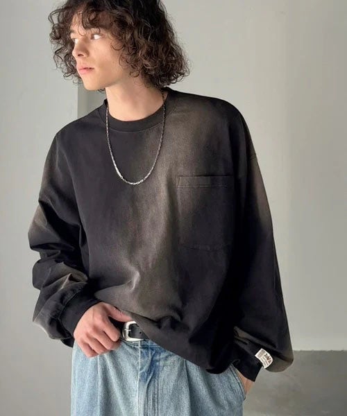 Classical Elf 《JaVaジャバコラボ》垢抜け!大人のストリートstyleを作る。綿100%スプレーダイオーバーサイズTシャツ(長袖) 商品画像-8