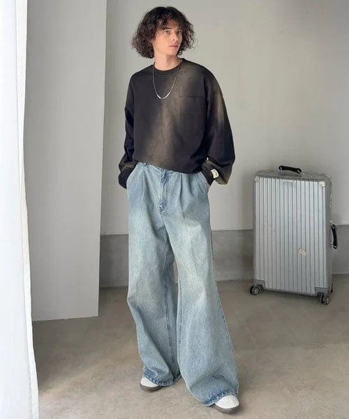 Classical Elf 《JaVaジャバコラボ》垢抜け!大人のストリートstyleを作る。綿100%スプレーダイオーバーサイズTシャツ(長袖) 商品画像-9