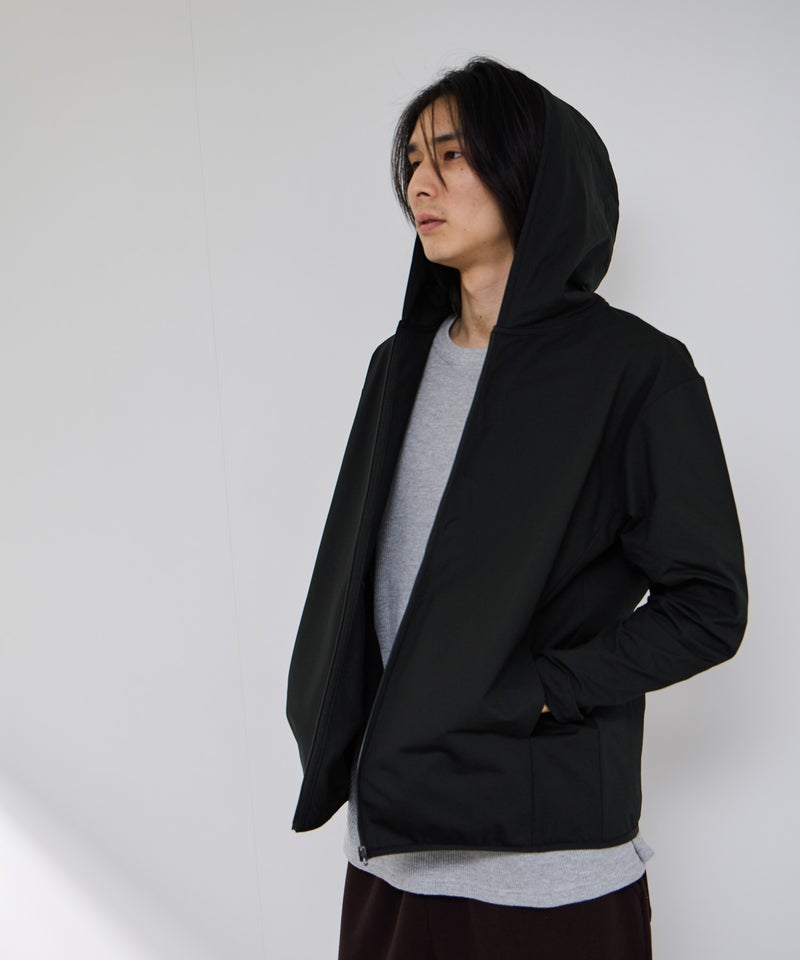 NAVY  SARARI テックジョーゼットZIPパーカー メンズ商品画像-3