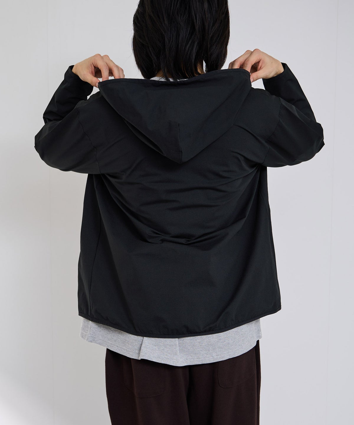 NAVY SARARI テックジョーゼットZIPパーカー メンズ