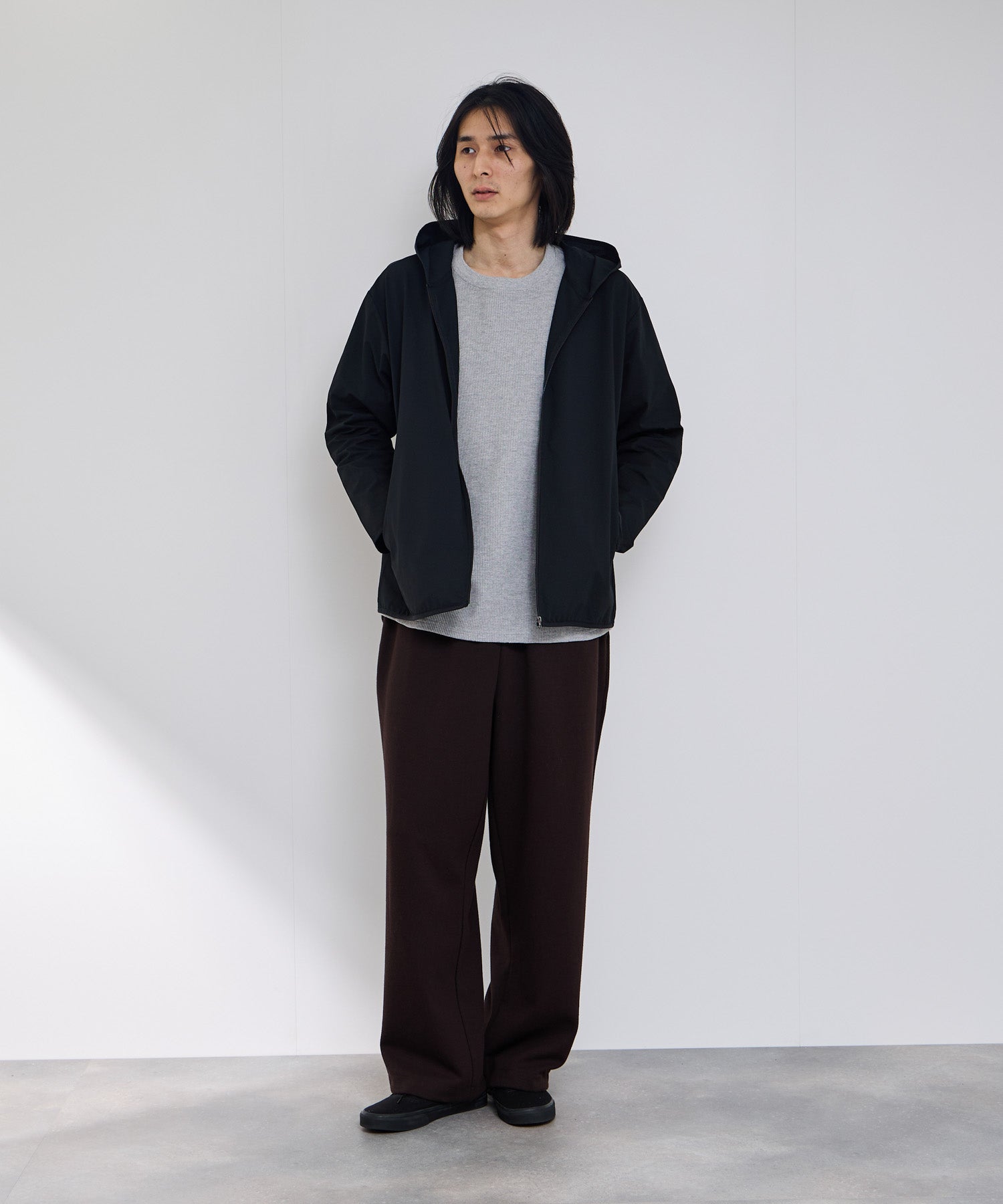 NAVY SARARI テックジョーゼットZIPパーカー メンズ
