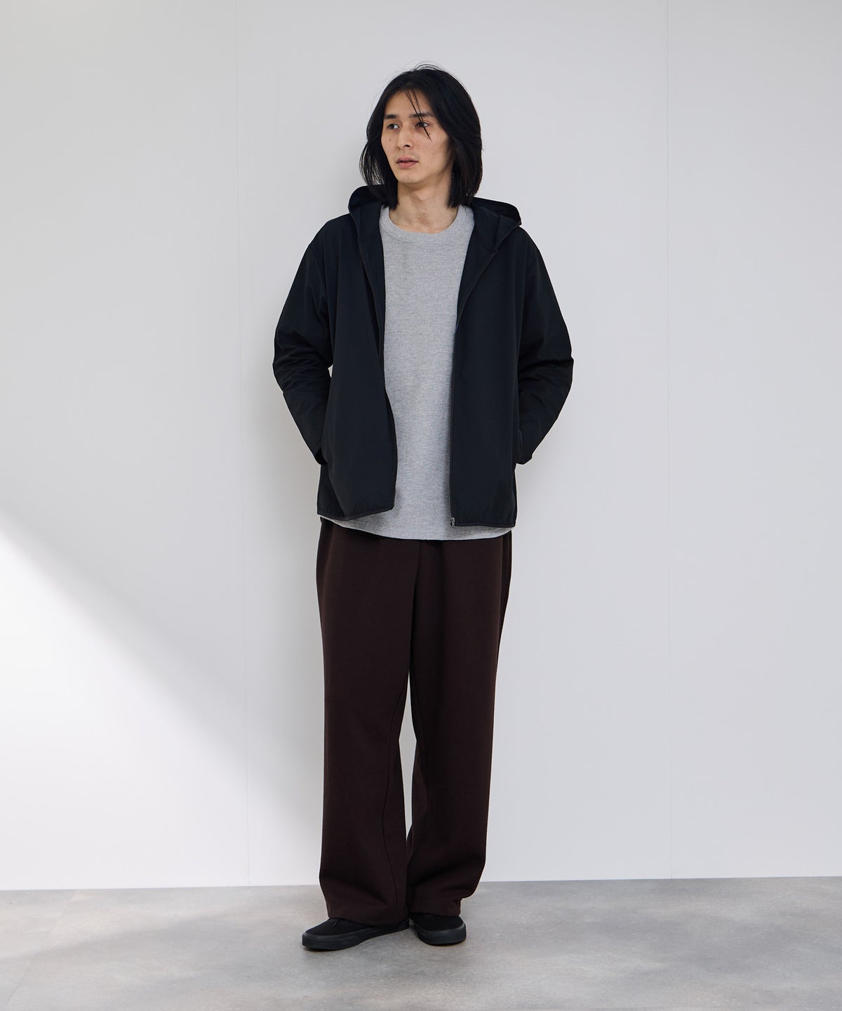 NAVY SARARI テックジョーゼットZIPパーカー メンズ