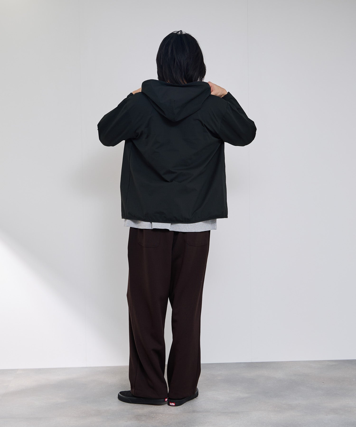 NAVY SARARI テックジョーゼットZIPパーカー メンズ