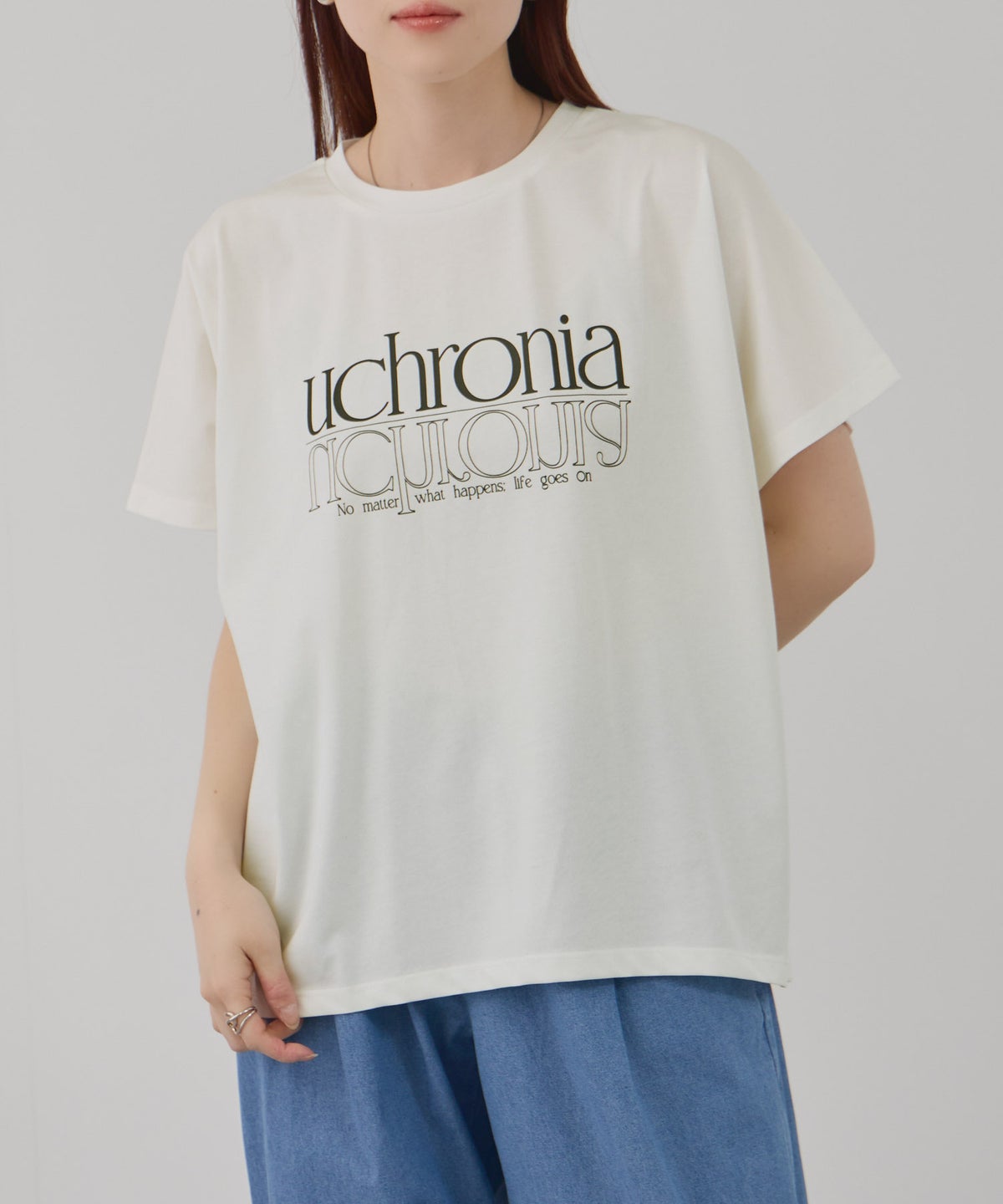 Free Nature ロゴプリントクルーネックTシャツ レディース メール便 対応商品