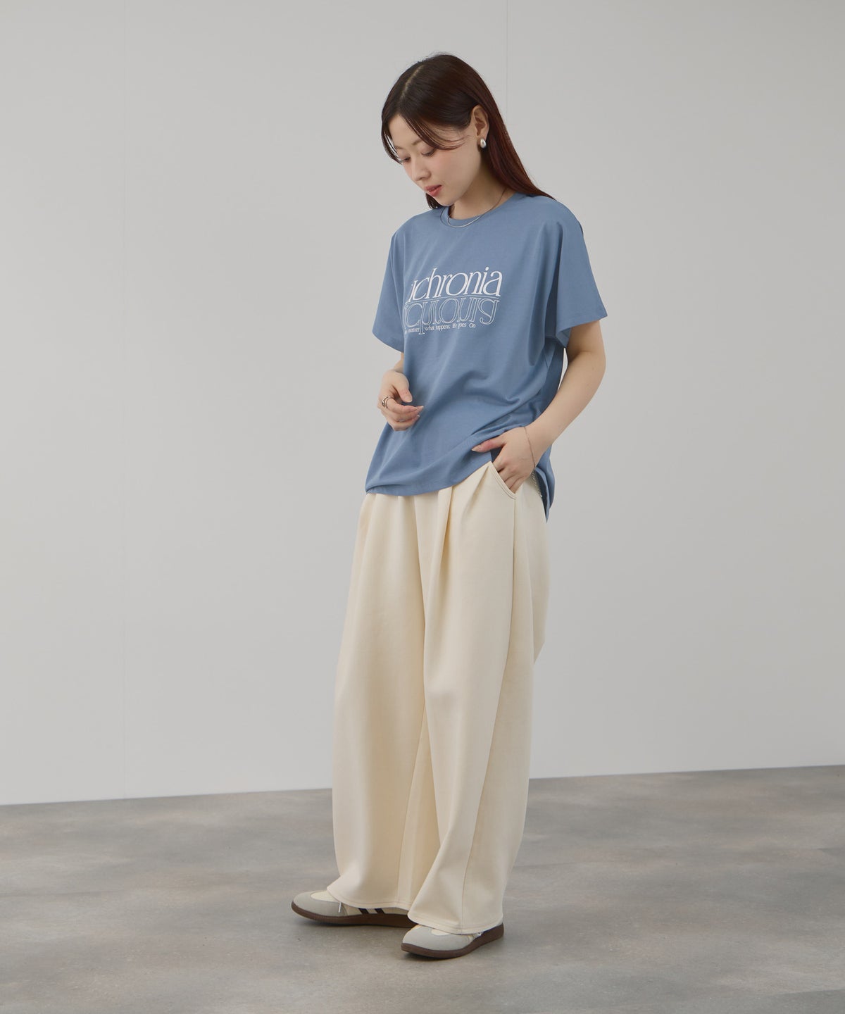 Free Nature ロゴプリントクルーネックTシャツ レディース メール便 対応商品