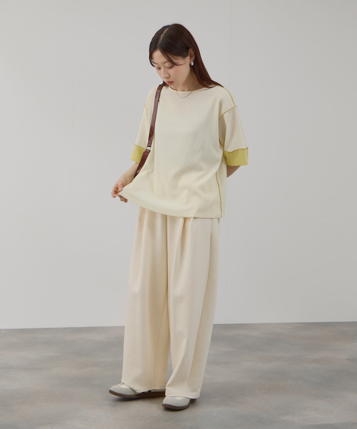 Free Nature シャーリング配色切替プルオーバー レディース メール便 対応商品