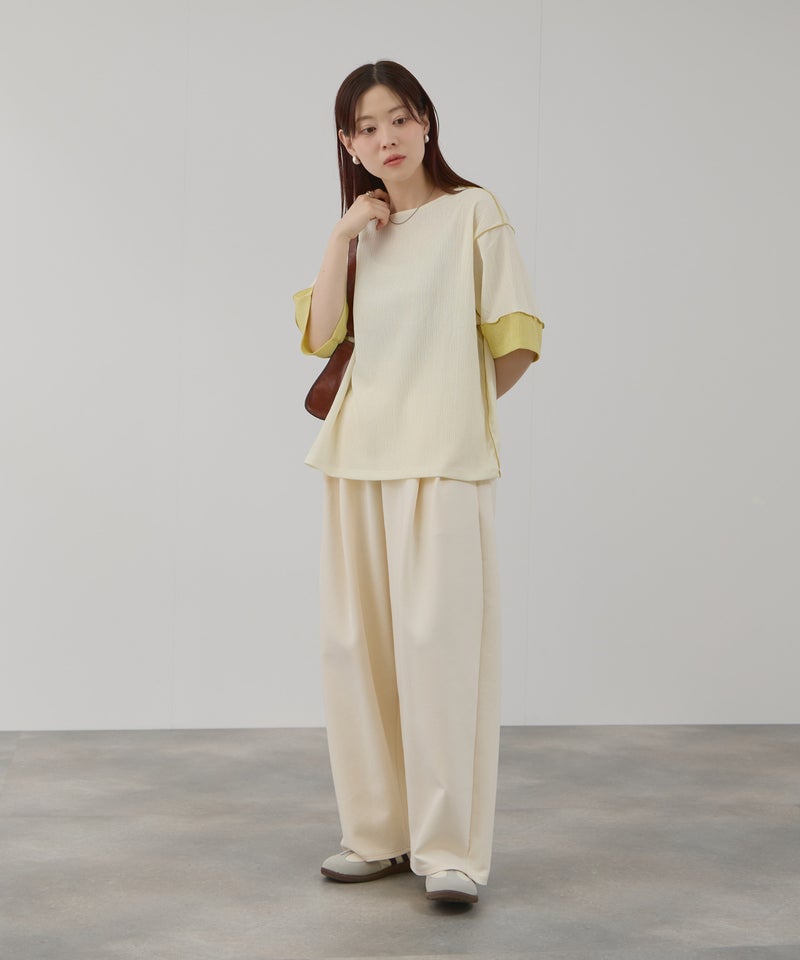 Free Nature シャーリング配色切替プルオーバー レディース メール便 対応商品商品画像-8