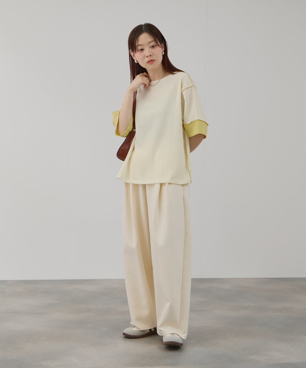 Free Nature シャーリング配色切替プルオーバー レディース メール便 対応商品