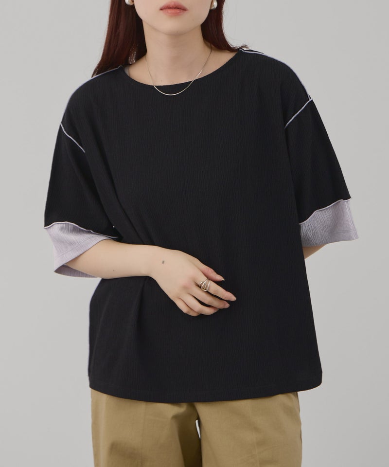 Free Nature シャーリング配色切替プルオーバー レディース メール便 対応商品商品画像-9