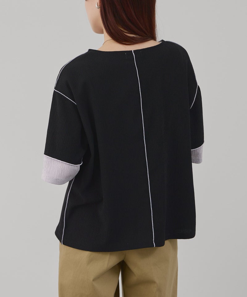 Free Nature シャーリング配色切替プルオーバー レディース メール便 対応商品商品画像-11