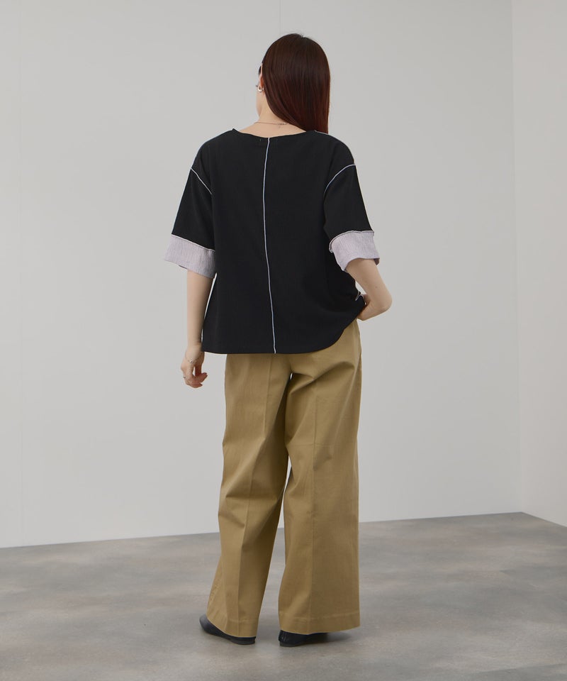 Free Nature  シャーリング配色切替プルオーバー レディース メール便 対応商品商品画像-14